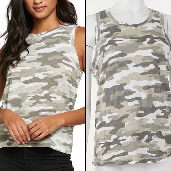 Chaser Crewneck Camo-Print Sleeveless Top - Picture 1 of 5